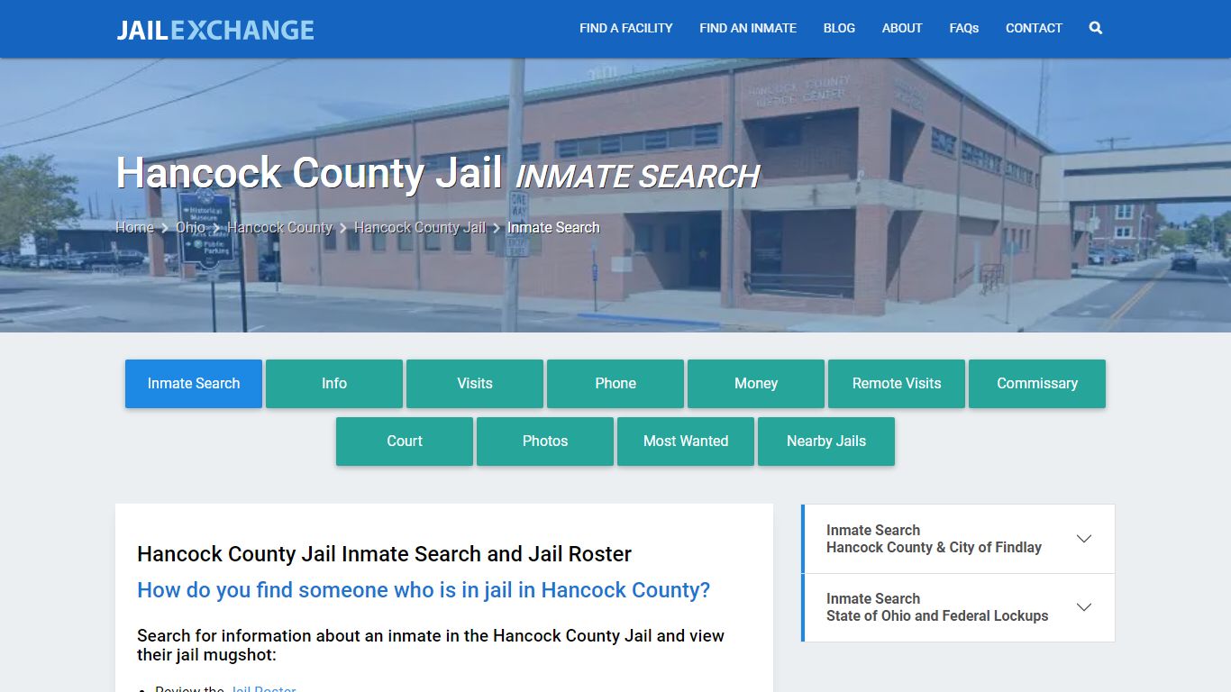 Inmate Search: Roster & Mugshots - Hancock County Jail, OH - Jail Exchange